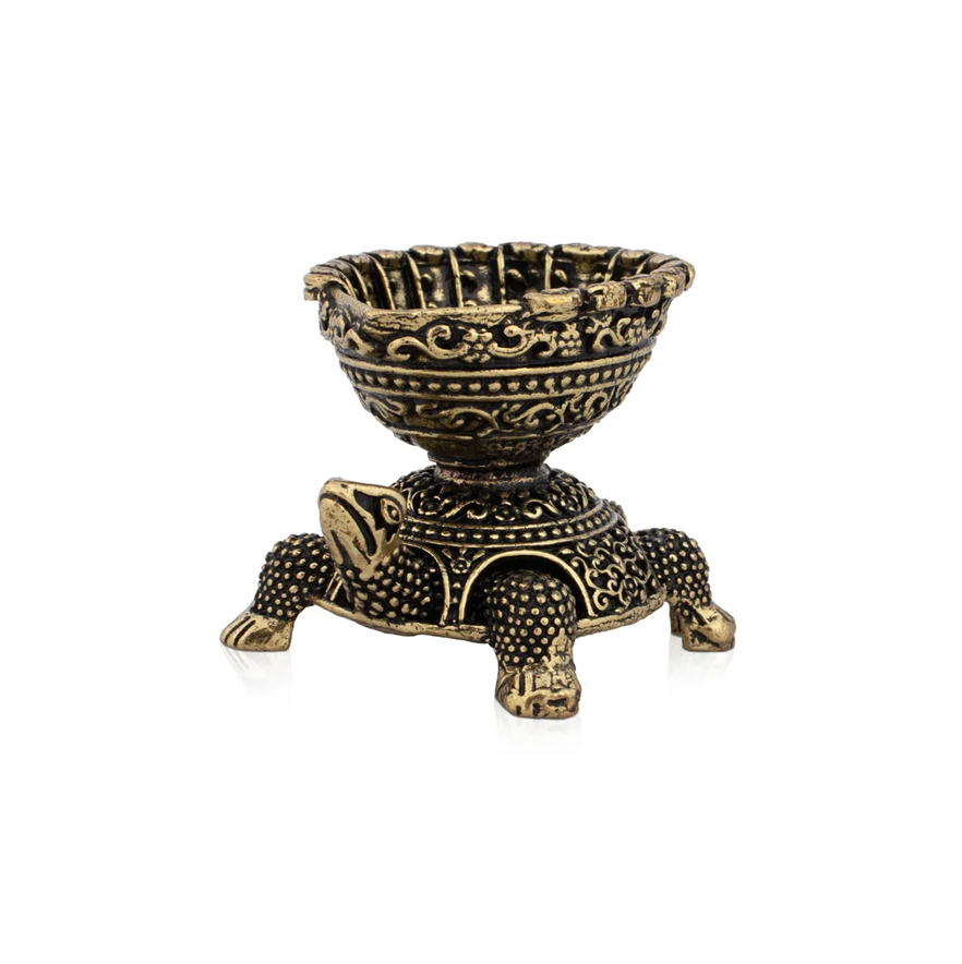 Tortoise Lamp - 1.5 x 2 Inches | Brass Idol/ Tortoise Deep for Pooja/ 40 Gms Approx