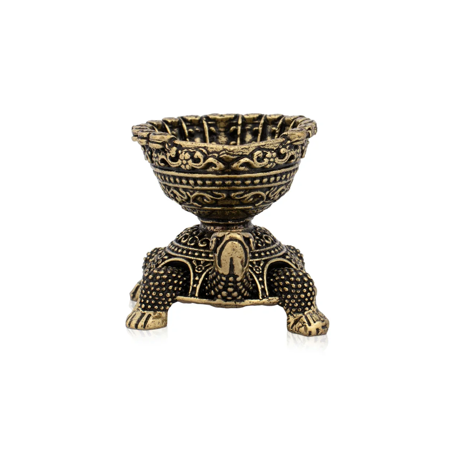 Tortoise Lamp - 1.5 x 2 Inches | Brass Idol/ Tortoise Deep for Pooja/ 40 Gms Approx