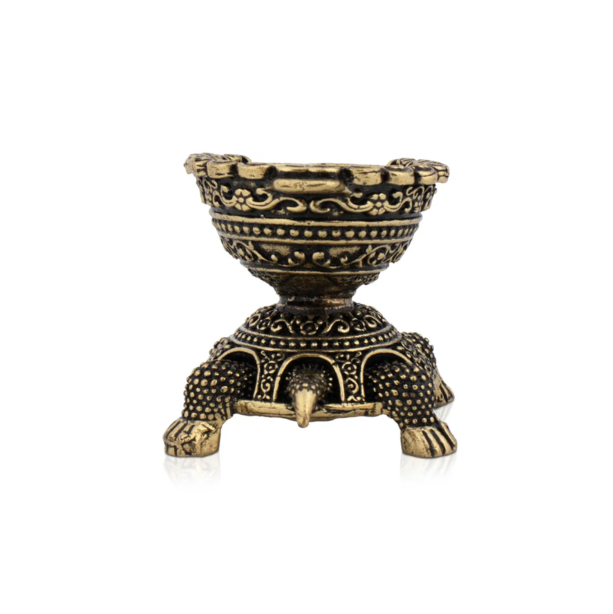 Tortoise Lamp - 1.5 x 2 Inches | Brass Idol/ Tortoise Deep for Pooja/ 40 Gms Approx