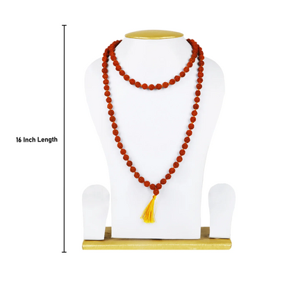 Rudraksha Mala With Thread Knot - 16 Inches | 6 mm/ 108 Beads Ruthratcham Malai/ Kanthi Mala for Men