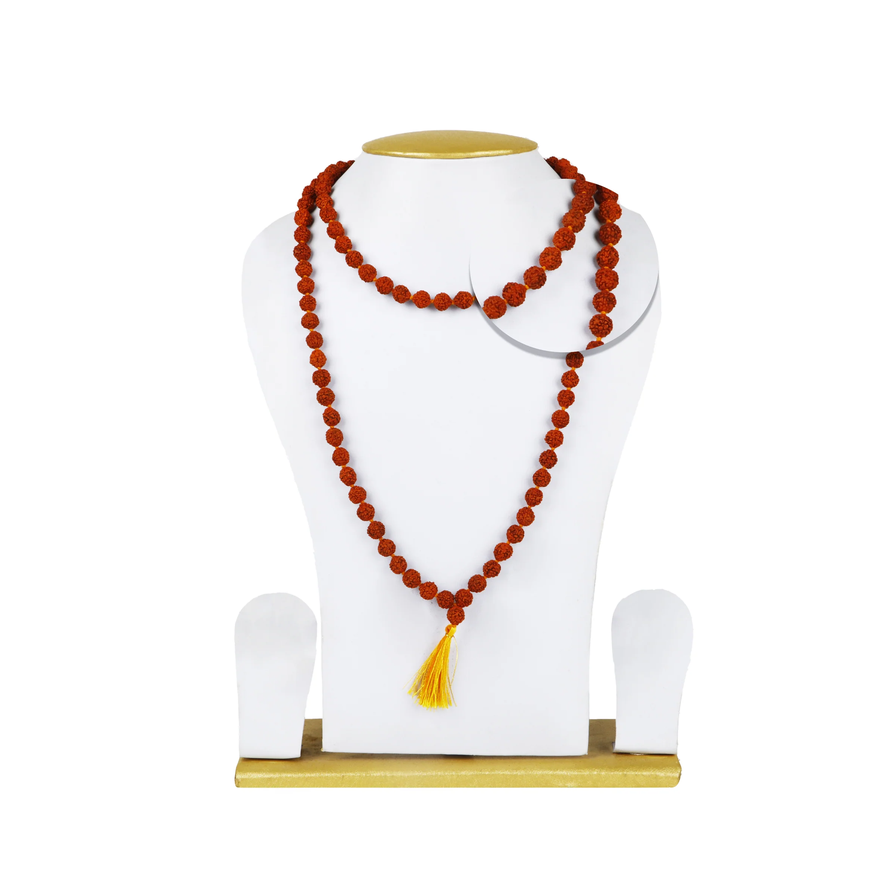 Rudraksha Mala With Thread Knot - 16 Inches | 6 mm/ 108 Beads Ruthratcham Malai/ Kanthi Mala for Men