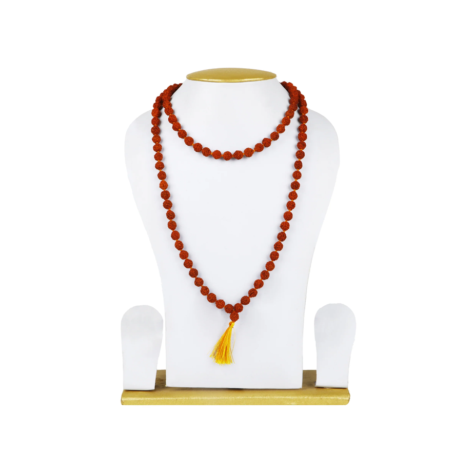 Rudraksha Mala With Thread Knot - 16 Inches | 6 mm/ 108 Beads Ruthratcham Malai/ Kanthi Mala for Men