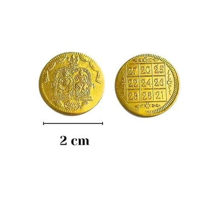 Gold Platted Anciently Kuber Lakshmi Coin (2 cm Diameter X 0.1 cm Thick) (Gold Colour)